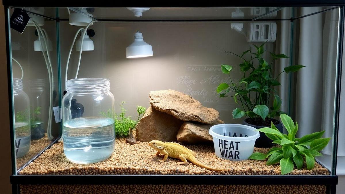 Essential supplies for reptile care in terrariums