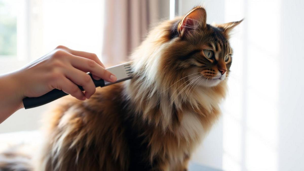 Grooming techniques for long-haired exotic cats